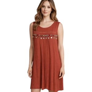 As U Wish Brown Sleeveless Dress Boho
